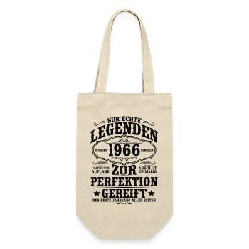 1966 Jahrgang Vintage Geburtstag Geschenk Retro - Geschenkbeutel für Flaschen - Natur - Vorne