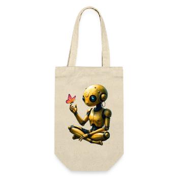 Robot doré avec papillon - Sac à bouteille - nature - Devant