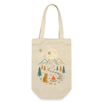 Wanderkatze – Outdoor-Abenteuer - Geschenkbeutel für Flaschen - Natur - Vorne