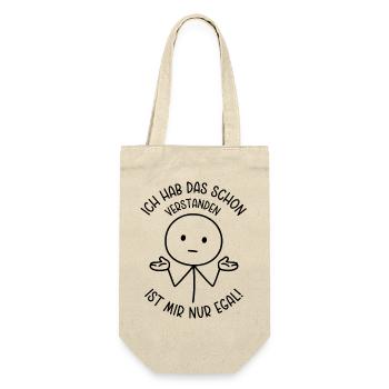 Ich hab das schon verstanden Ist mir nur egal - Geschenkbeutel für Flaschen - Natur - Vorne