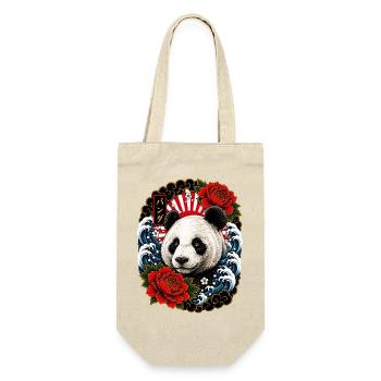 Panda im japanischen Irezumi Tattoo Stil - Geschenkbeutel für Flaschen - Natur - Vorne