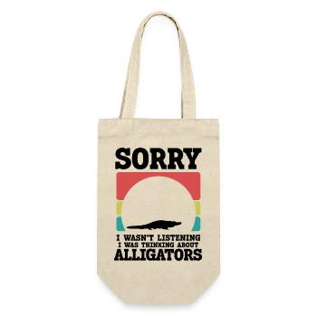 Alligator Silhouette Humor  - Geschenkbeutel für Flaschen - Natur - Vorne