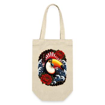 Tukan im japanischen Irezumi Tattoo Stil - Geschenkbeutel für Flaschen - Natur - Vorne