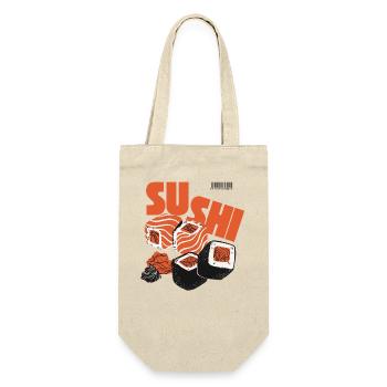 Sushi Japan Foodie Asia Essen Geschenk - Geschenkbeutel für Flaschen - Natur - Vorne