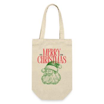 Merry_ChristmasMerry Christmas Santa Vintage Weihn - Geschenkbeutel für Flaschen - Natur - Vorne