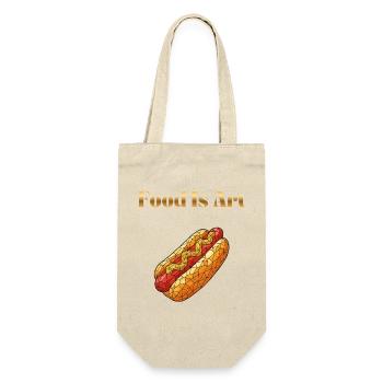 Food Is Art ... Hot Dog - Geschenkbeutel für Flaschen - Natur - Vorne