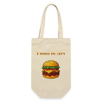 Food Is Art ... Hamburger - Geschenkbeutel für Flaschen - Natur - Vorne