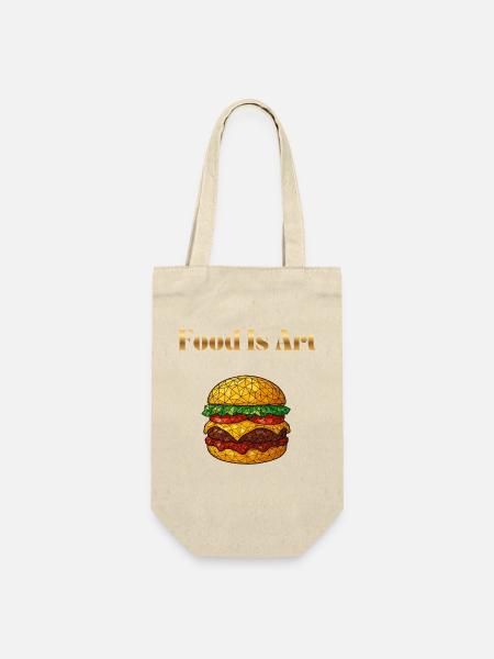 Food Is Art ... Hamburger - Geschenkbeutel für Flaschen - Natur