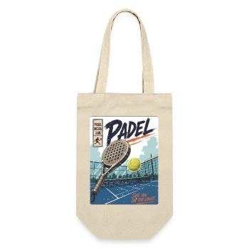 Padel Spieler & Court - Geschenkbeutel für Flaschen - Natur - Vorne