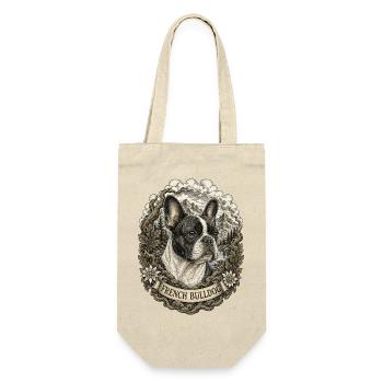 French Bulldog in Vintage Style - Gift Bag for Bottles - nature - Front