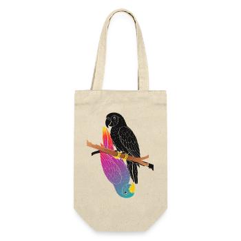 Deux perroquets sur le dessin de la bande dessinée de branche - Sac à bouteille - nature - Devant