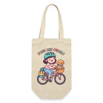 Paws And Pedals Cute Bike Sticker - Gift Bag for Bottles - nature - Front