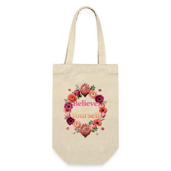 Believe in Yourself: Flower Circle - Gift Bag for Bottles - nature - Front