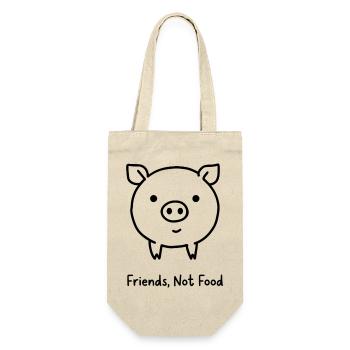 Friends Not Food Pork Vegan Minimalist - Gift Bag for Bottles - nature - Front