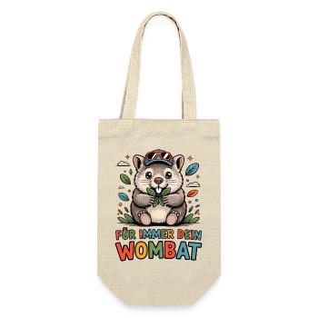 Dein Wombat - Geschenkbeutel für Flaschen - Natur - Vorne