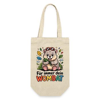 Wombat Spruch - Geschenkbeutel für Flaschen - Natur - Vorne