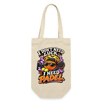 I Need Padel - Padel Spruch - Geschenkbeutel für Flaschen - Natur - Vorne
