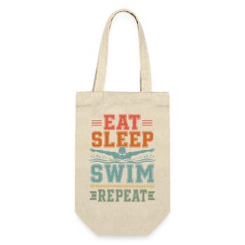  Schwimmer schwimmen Repeat-Swim Pool-fun Vintage - Geschenkbeutel für Flaschen - Natur - Vorne