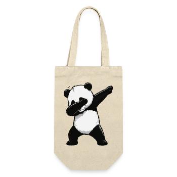 Panda Dab Pose - Geschenkbeutel für Flaschen - Natur - Vorne