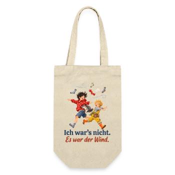 Ich war’s nicht. Es war der Wind. – Kindershirt - Geschenkbeutel für Flaschen - Natur - Vorne