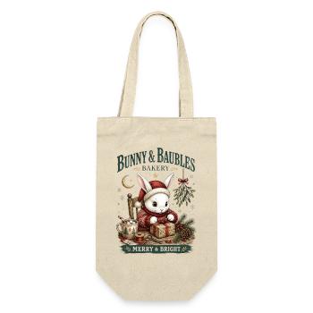 Bunny & Bubbles Weihnachtsbäckerei - Geschenkbeutel für Flaschen - Natur - Vorne