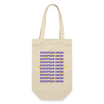 EU Flag European Union - Geschenkbeutel für Flaschen - Natur - Vorne