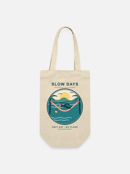 Slow Days Strandhammock Signet - Geschenkbeutel für Flaschen - Natur