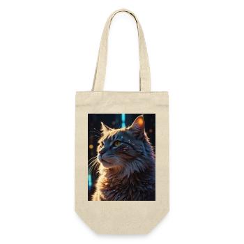 Sternenpfote: Neon-Katze im Licht - Geschenkbeutel für Flaschen - Natur - Vorne