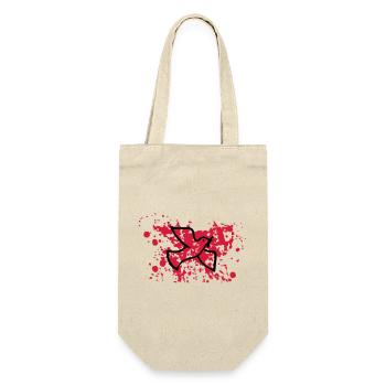 Friedenstaube im Blut - Geschenkbeutel für Flaschen - Natur - Vorne