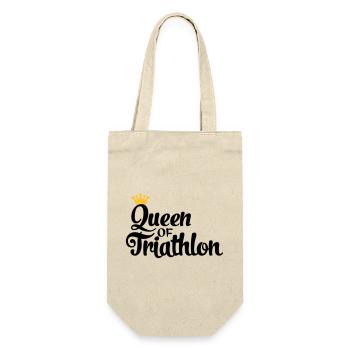Queen of Triathlon - Geschenkbeutel für Flaschen - Natur - Vorne