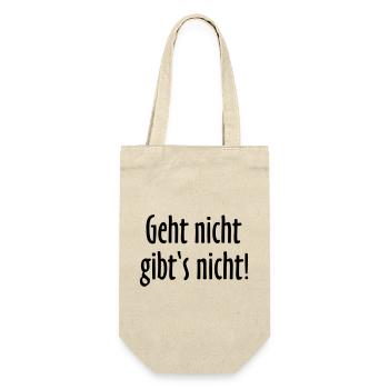 Geht nicht gibt's nicht! Handwerkerspruch Nr. 1 - Geschenkbeutel für Flaschen - Natur - Vorne