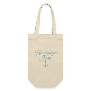 Hamburger Jung (Vintage Hellblau) Hamburg Anker - Geschenkbeutel für Flaschen - Natur - Vorne