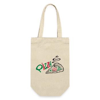 Big slice of Pizza, Italian food. - Gift Bag for Bottles - nature - Front