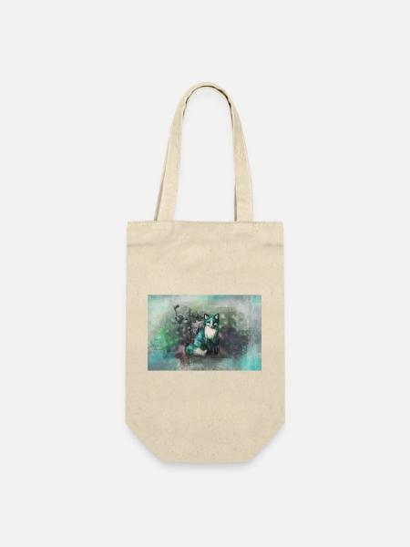 blue Herbstfuchs - Geschenkbeutel für Flaschen - Natur