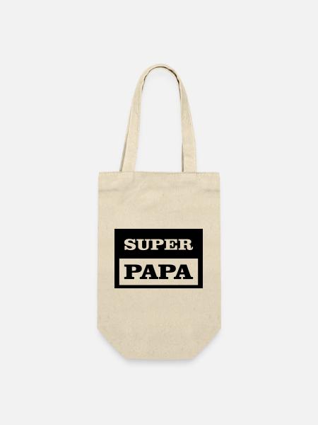 SUPER DAD - Geschenkbeutel für Flaschen - Natur
