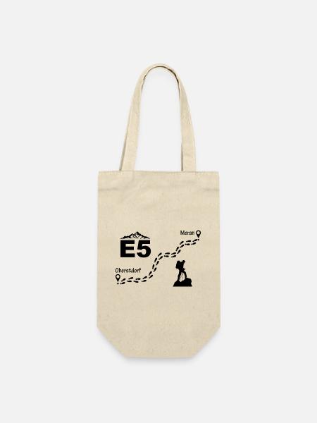 E5 Alpenüberquerung - Geschenkbeutel für Flaschen - Natur