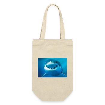 Lächelnder Hai unter Wasser - Geschenkbeutel für Flaschen - Natur - Vorne