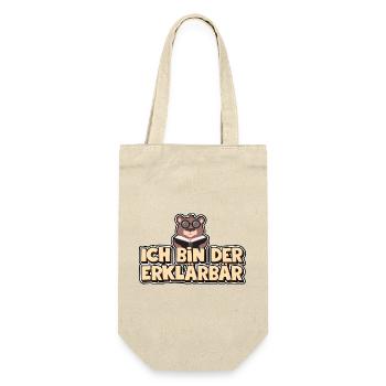 Ich bin der Erklärbär - Geschenkbeutel für Flaschen - Natur - Vorne