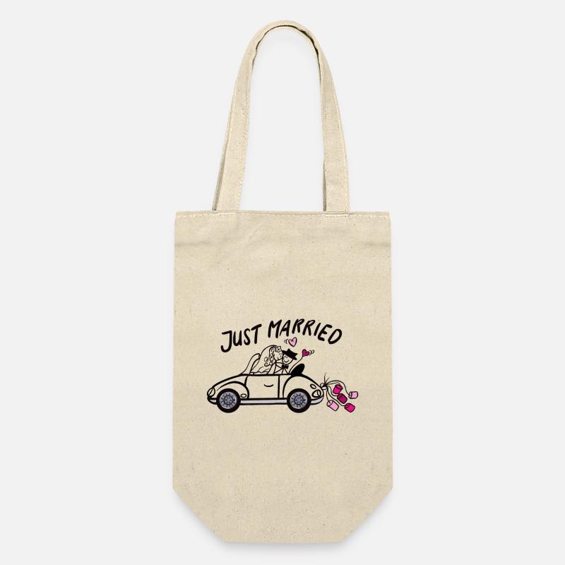 Voiture de mariage amoureuse des cœurs - Sac à bouteille - nature