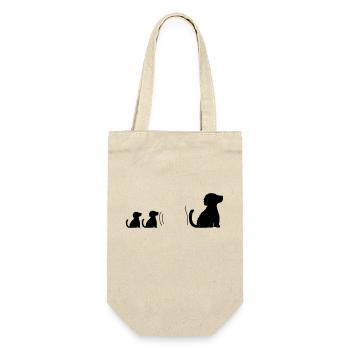Family well-behaved sitting dogs - Gift Bag for Bottles - nature - Front