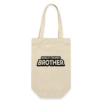 Worlds okayest Brother Text - Gift Bag for Bottles - nature - Front