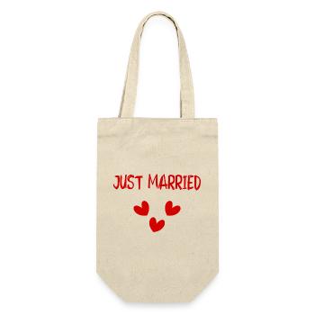 GERADE VERHEIRATET. ES LEBE DIE MARYS. JUNGGESELLINNENABSCHIED - Geschenkbeutel für Flaschen - Natur - Vorne