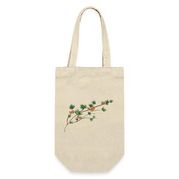 Branche de mélèze dessinée en filigrane avec cônes - Sac à bouteille - nature - Devant