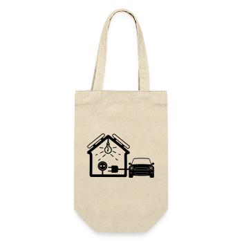 House with solar panels car - Gift Bag for Bottles - nature - Front
