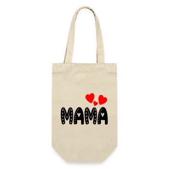 SCHRIFTZUG MAMA - MUTTERTAG GESCHENKIDEEN - Geschenkbeutel für Flaschen - Natur - Vorne