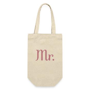 Mr. Matching Paar Verlobung Hochzeit Flitterwochen - Geschenkbeutel für Flaschen - Natur - Vorne