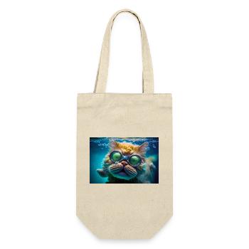 Hector the swimming cat with diving glasses - Gift Bag for Bottles - nature - Front
