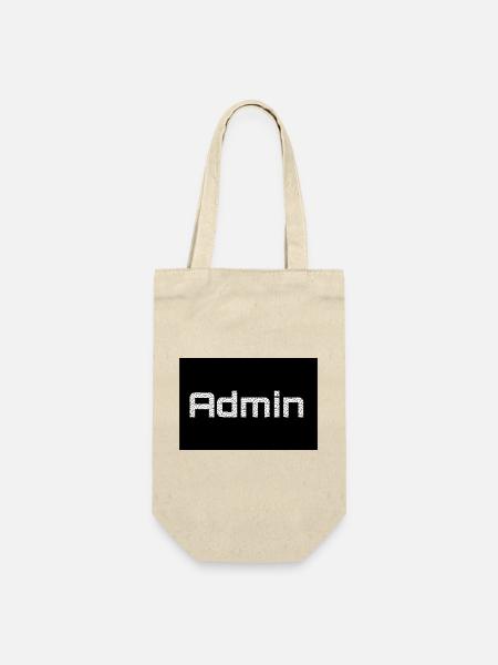 ADMIN Whitewords/Blackbackround - Geschenkbeutel für Flaschen - Natur