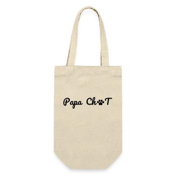 Papa chat -t-shirt famille chat assorti - Sac à bouteille - nature - Devant