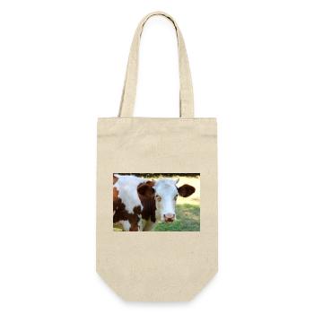 Kuh Poster - Geschenkbeutel für Flaschen - Natur - Vorne